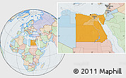 Political Location Map of Egypt, lighten