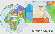 Satellite Location Map of Egypt, political outside