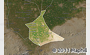Satellite Map of Al Qalyubiyah (Kalyoubia), darken