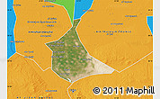Satellite Map of Al Qalyubiyah (Kalyoubia), political outside