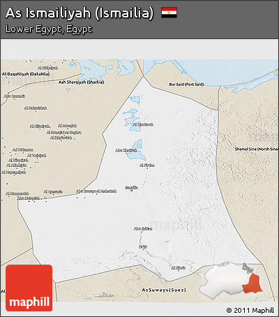 Classic Style 3D Map of As Ismailiyah (Ismailia)