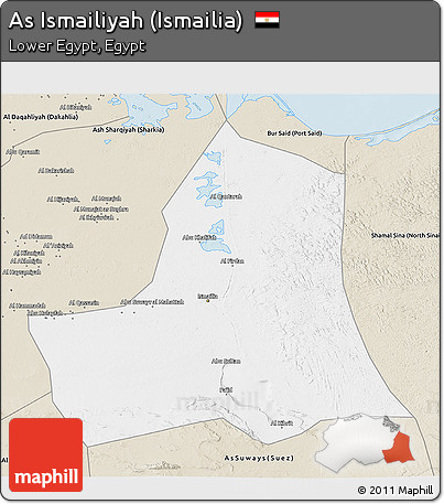 Classic Style 3D Map of As Ismailiyah (Ismailia)