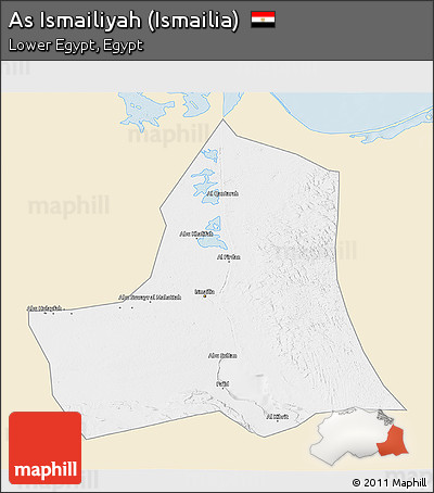 Classic Style 3D Map of As Ismailiyah (Ismailia), single color outside