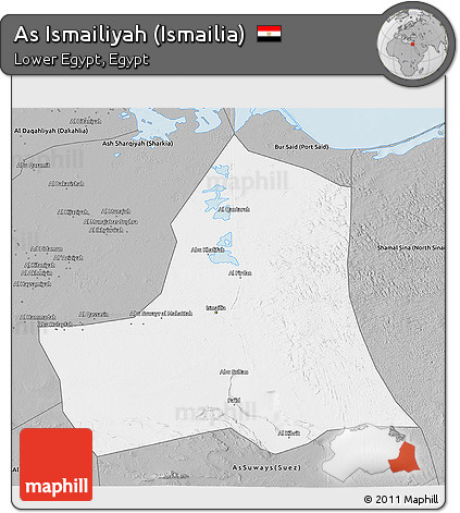 Gray 3D Map of As Ismailiyah (Ismailia)