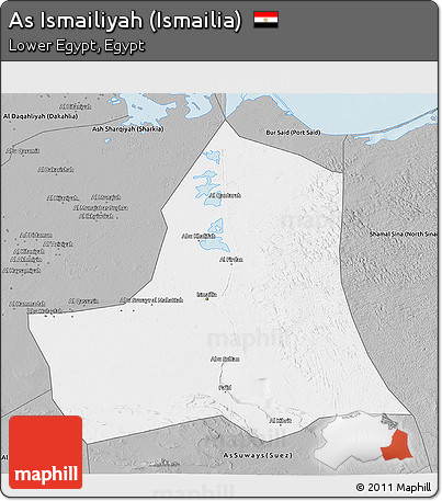 Gray 3D Map of As Ismailiyah (Ismailia)