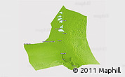 Physical 3D Map of As Ismailiyah (Ismailia), cropped outside
