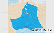 Political 3D Map of As Ismailiyah (Ismailia), lighten