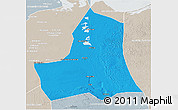 Political 3D Map of As Ismailiyah (Ismailia), lighten, semi-desaturated