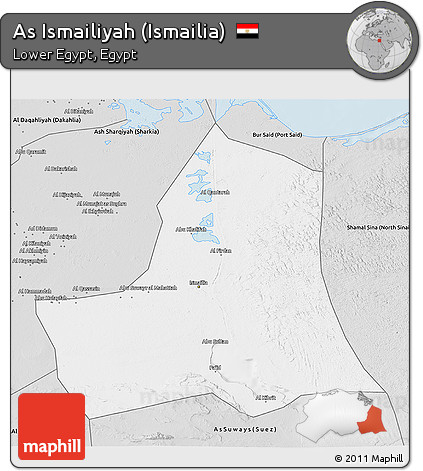 Silver Style 3D Map of As Ismailiyah (Ismailia)