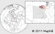 Blank Location Map of As Ismailiyah (Ismailia), highlighted country, highlighted parent region, within the entire country