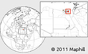 Blank Location Map of As Ismailiyah (Ismailia), highlighted parent region, within the entire country