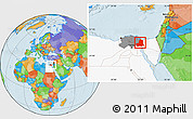 Political Location Map of As Ismailiyah (Ismailia), highlighted country, highlighted parent region