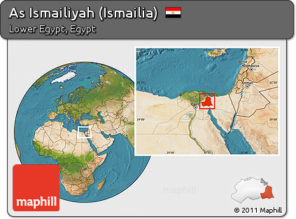 Satellite Location Map of As Ismailiyah (Ismailia)