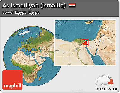 Satellite Location Map of As Ismailiyah (Ismailia)