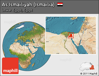 Satellite Location Map of As Ismailiyah (Ismailia)