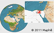 Satellite Location Map of As Ismailiyah (Ismailia), highlighted country