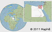 Savanna Style Location Map of As Ismailiyah (Ismailia), highlighted country, within the entire country, hill shading