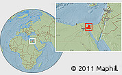 Savanna Style Location Map of As Ismailiyah (Ismailia), hill shading
