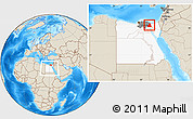 Shaded Relief Location Map of As Ismailiyah (Ismailia), highlighted country, highlighted parent region, within the entire country