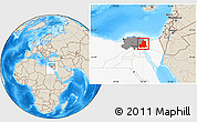 Shaded Relief Location Map of As Ismailiyah (Ismailia), highlighted country, highlighted parent region