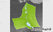 Physical Map of As Ismailiyah (Ismailia), darken, desaturated
