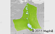 Physical Map of As Ismailiyah (Ismailia), lighten, desaturated