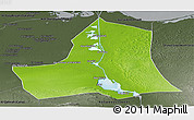 Physical Panoramic Map of As Ismailiyah (Ismailia), darken, semi-desaturated