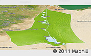 Physical Panoramic Map of As Ismailiyah (Ismailia), satellite outside