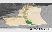 Satellite Panoramic Map of As Ismailiyah (Ismailia), darken, desaturated