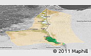 Satellite Panoramic Map of As Ismailiyah (Ismailia), desaturated