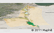 Satellite Panoramic Map of As Ismailiyah (Ismailia), semi-desaturated