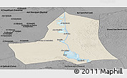 Shaded Relief Panoramic Map of As Ismailiyah (Ismailia), darken, desaturated