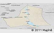 Shaded Relief Panoramic Map of As Ismailiyah (Ismailia), desaturated