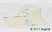 Shaded Relief Panoramic Map of As Ismailiyah (Ismailia), lighten, desaturated