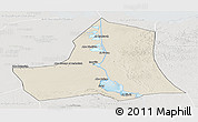 Shaded Relief Panoramic Map of As Ismailiyah (Ismailia), lighten, semi-desaturated