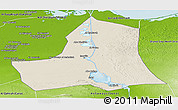 Shaded Relief Panoramic Map of As Ismailiyah (Ismailia), physical outside