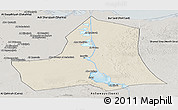Shaded Relief Panoramic Map of As Ismailiyah (Ismailia), semi-desaturated
