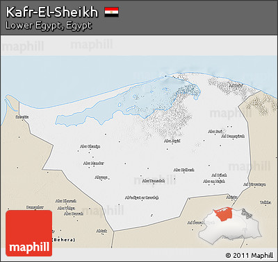 Classic Style 3D Map of Kafr-El-Sheikh