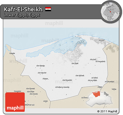 Classic Style 3D Map of Kafr-El-Sheikh