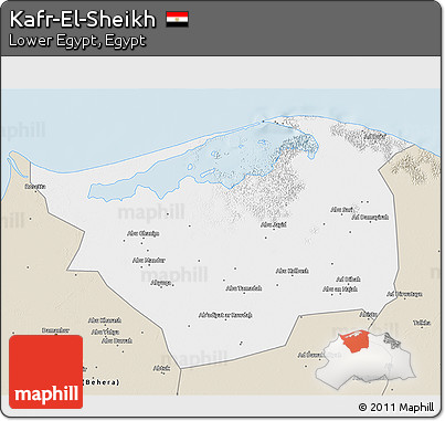Classic Style 3D Map of Kafr-El-Sheikh
