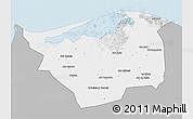 Gray 3D Map of Kafr-El-Sheikh, single color outside