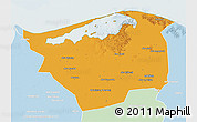 Political 3D Map of Kafr-El-Sheikh, lighten