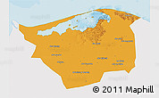 Political 3D Map of Kafr-El-Sheikh, single color outside