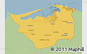 Savanna Style 3D Map of Kafr-El-Sheikh, single color outside
