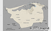 Shaded Relief 3D Map of Kafr-El-Sheikh, darken, desaturated