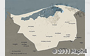Shaded Relief 3D Map of Kafr-El-Sheikh, darken
