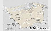 Shaded Relief 3D Map of Kafr-El-Sheikh, desaturated