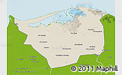 Shaded Relief 3D Map of Kafr-El-Sheikh, physical outside