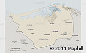 Shaded Relief 3D Map of Kafr-El-Sheikh, semi-desaturated