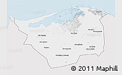Silver Style 3D Map of Kafr-El-Sheikh, single color outside